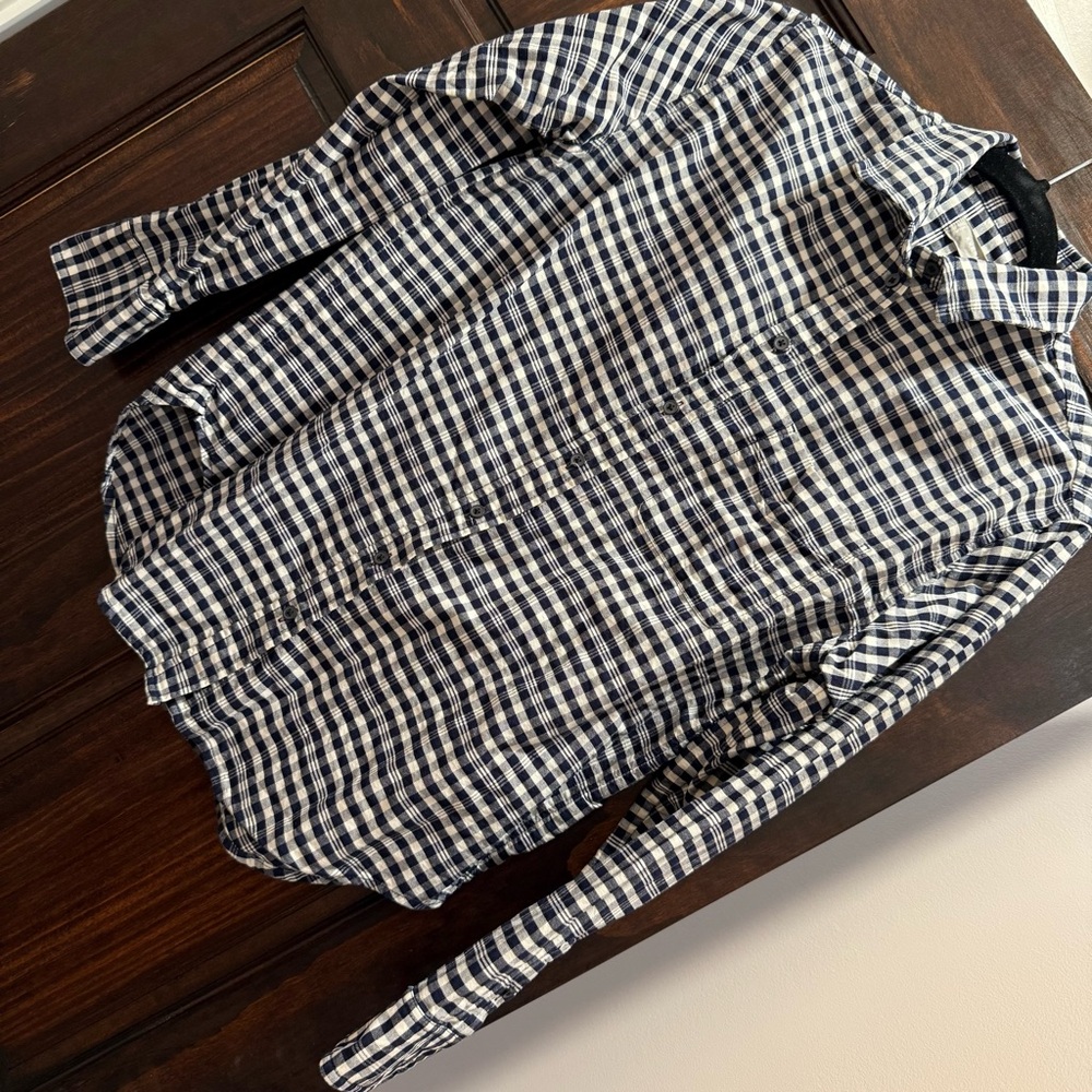 Everlane relaxed Oxford shirt. Blue check